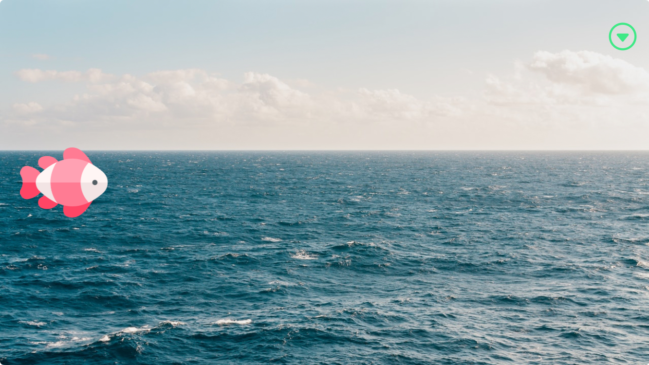 Clownfish element against Ocean background